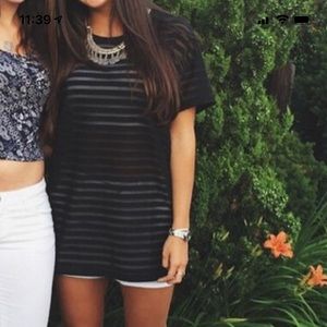 Forever 21 Black Striped Top